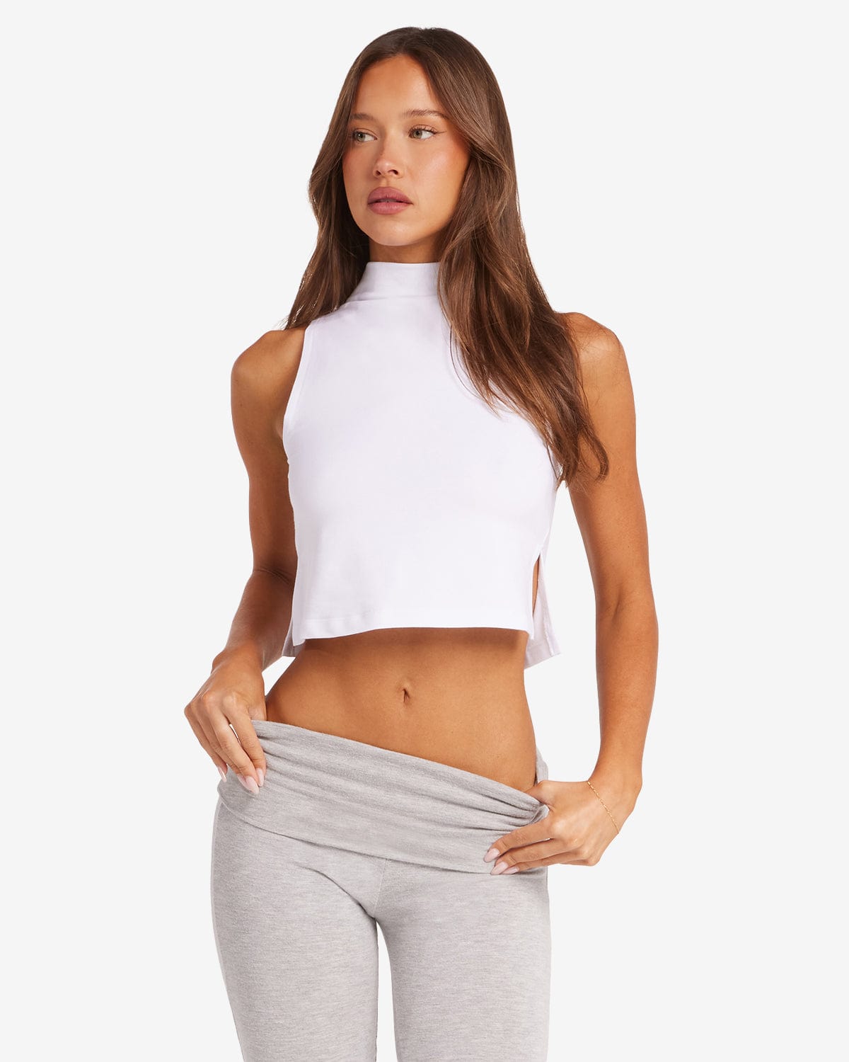 Turtle Neck Tank | White