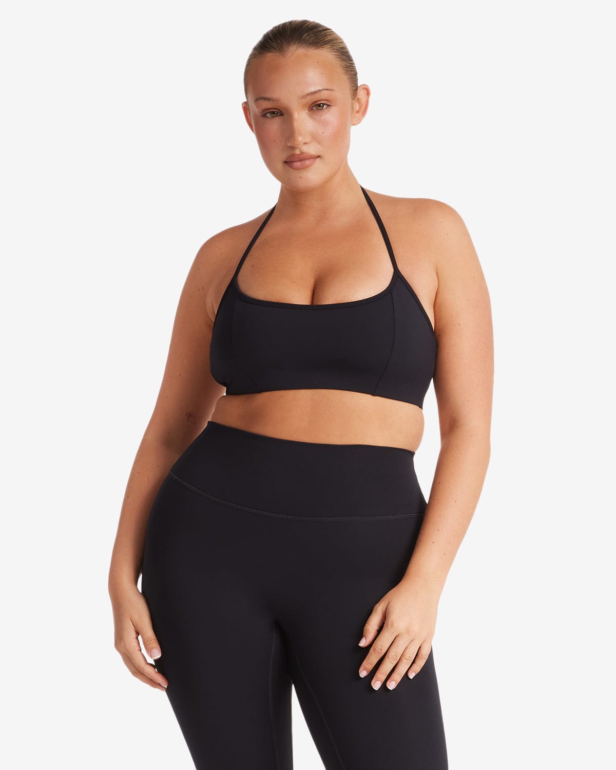Serenity Contour Halter Crop | Black