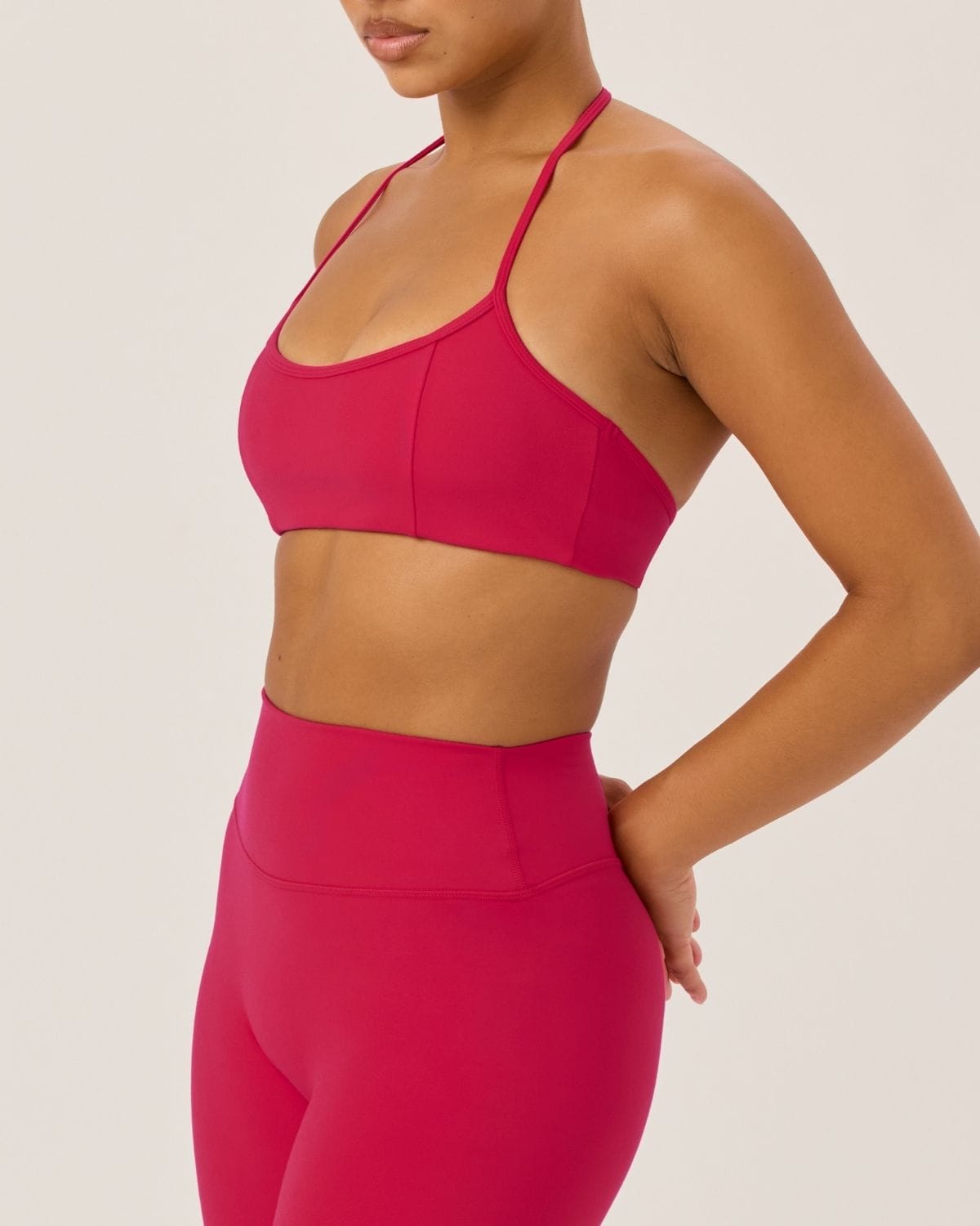Serenity Contour Halter Crop | Strawberry