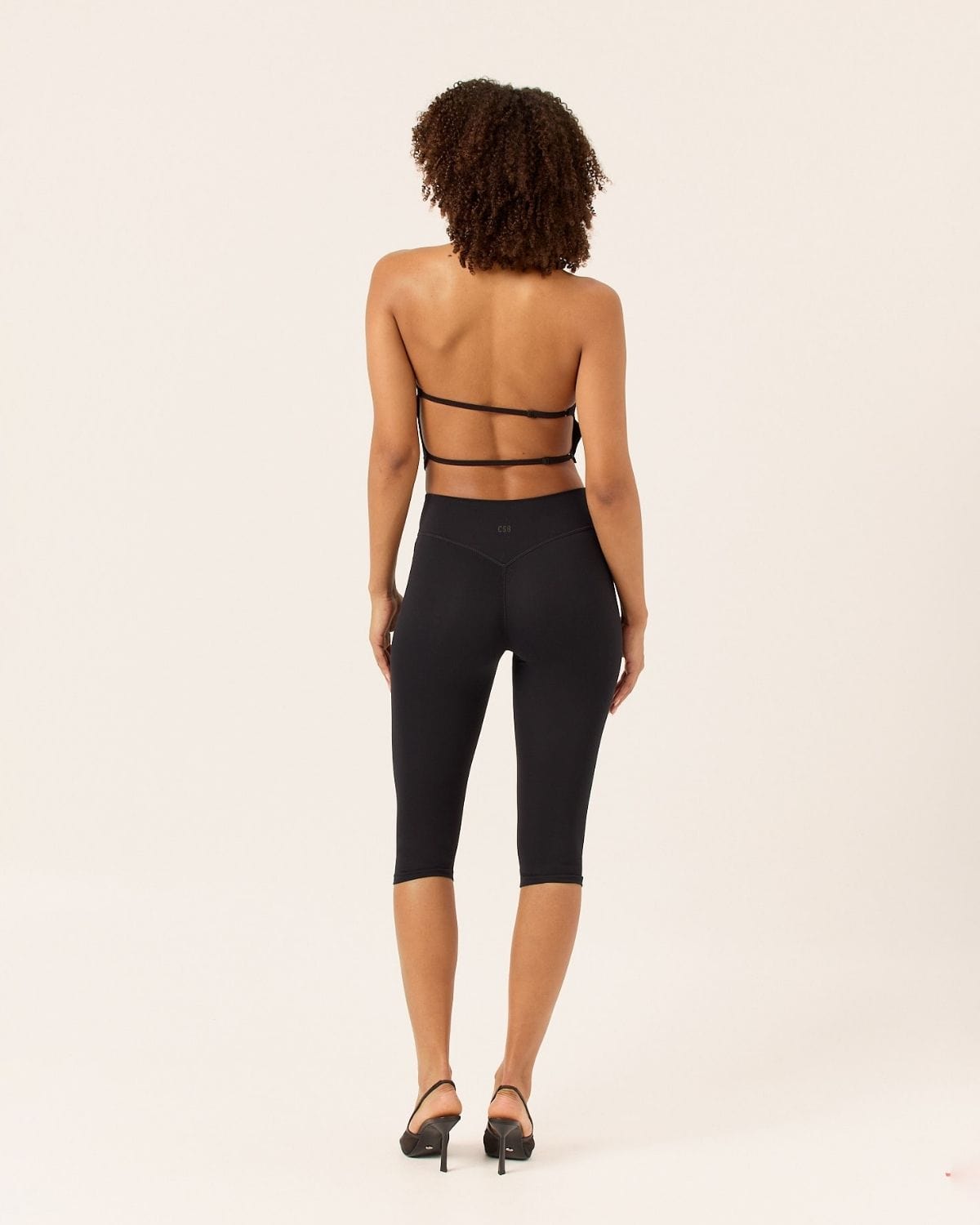 Open Back Halter Top | Black