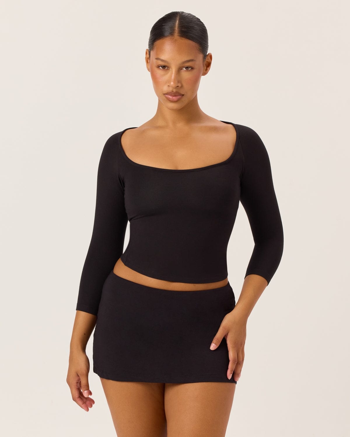 3/4 Sleeve Top | Black