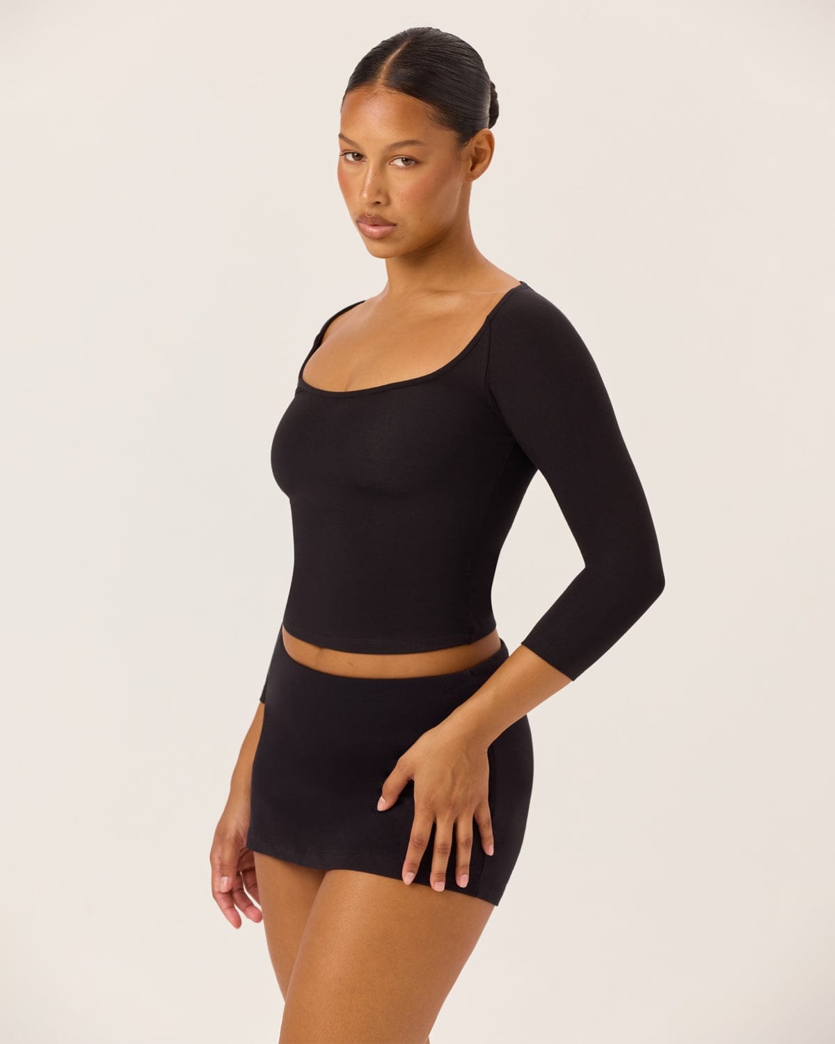 3/4 Sleeve Top | Black