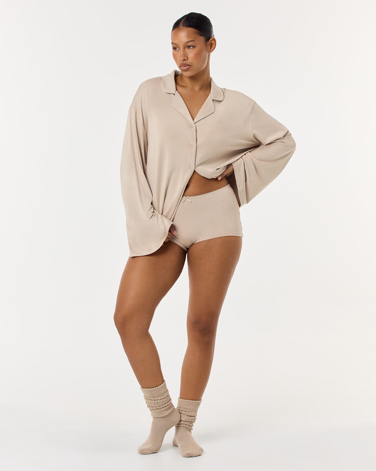 Picot Sleep Short | Teddy