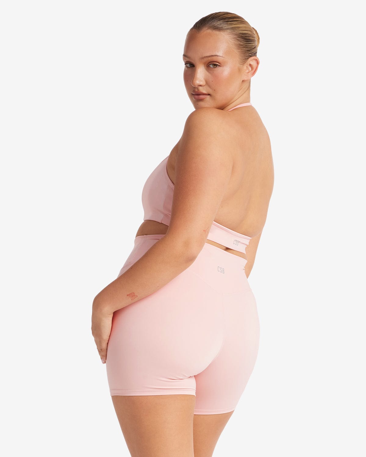 Serenity Contour Halter Crop | Blush