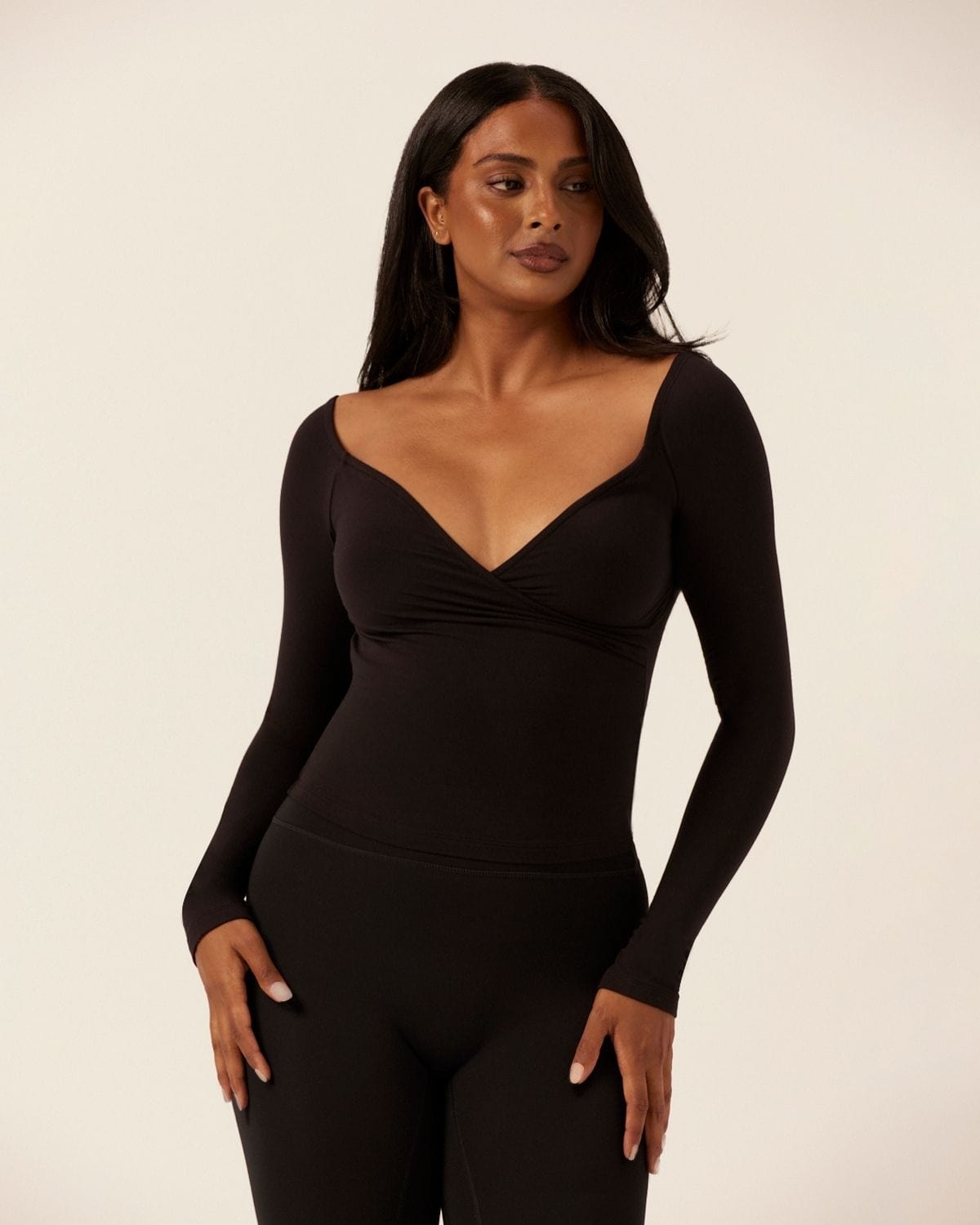 Off Shoulder Wrap Top | Black