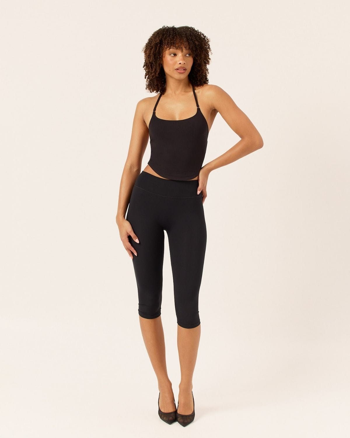Open Back Halter Top | Black