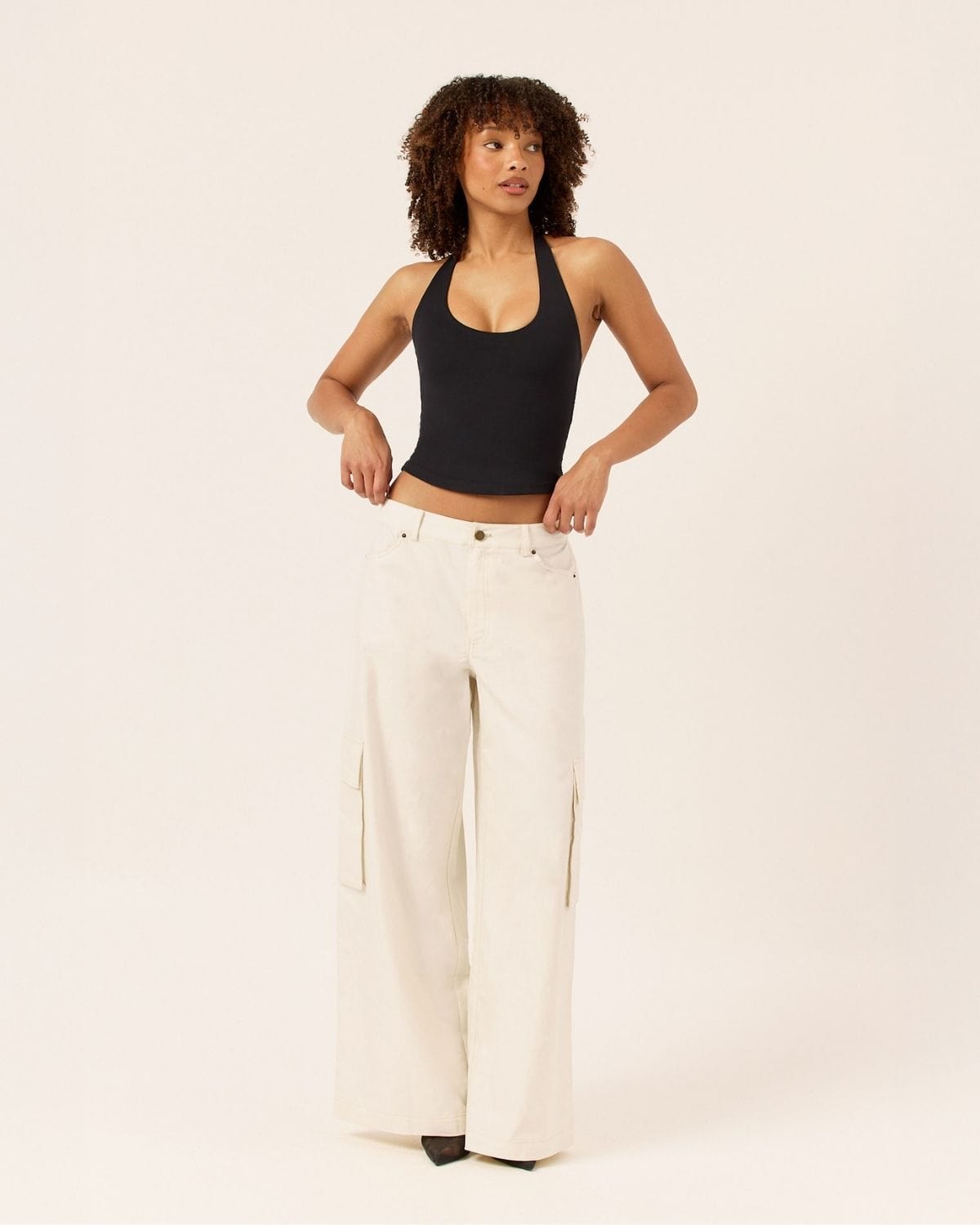 Wide Leg Cargo Pants | Vanilla