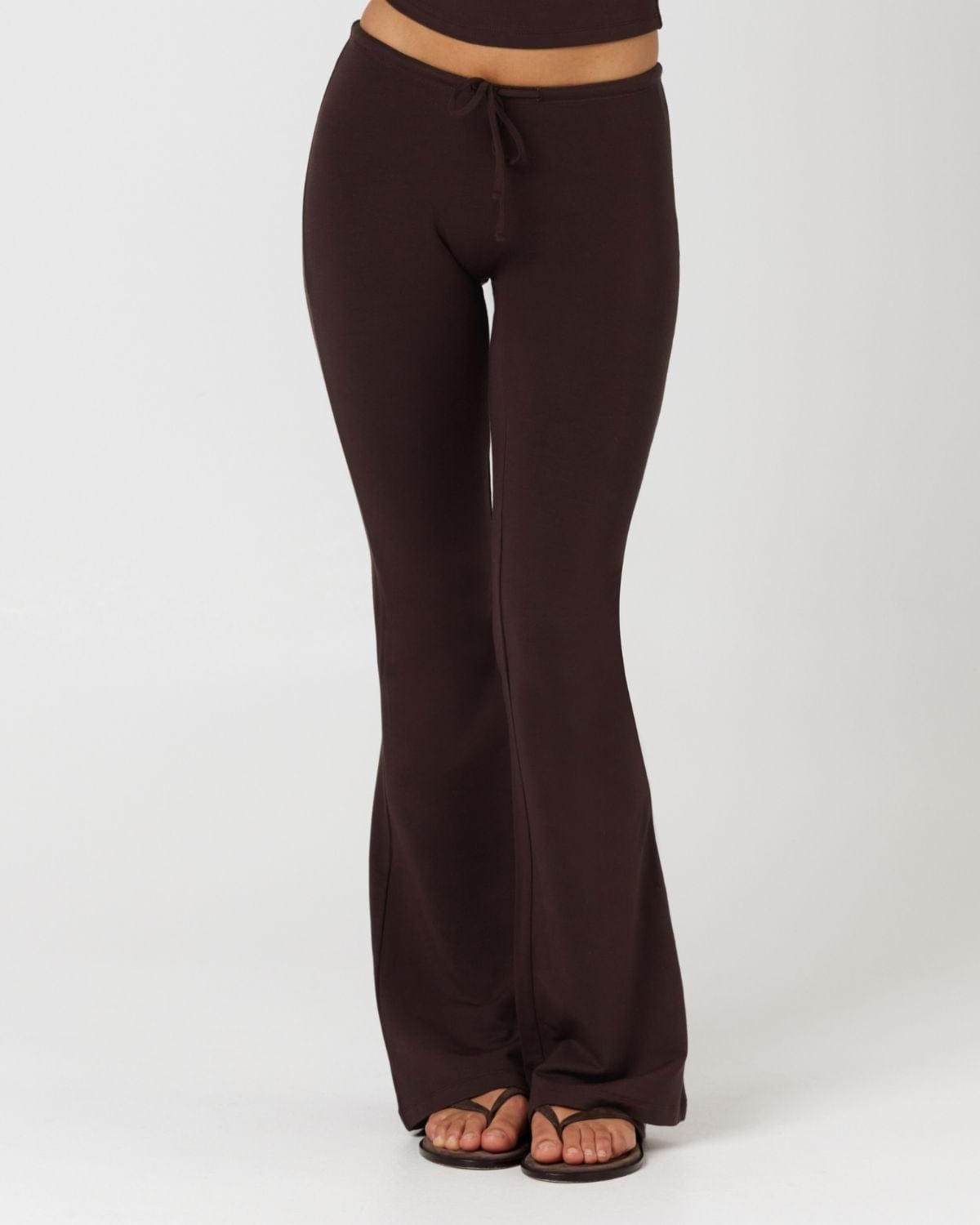 Drawstring Flare Pants | Espresso