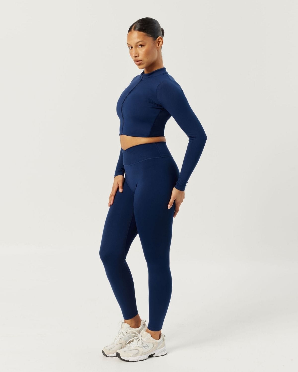 Serenity Cropped Zip Jacket | Navy