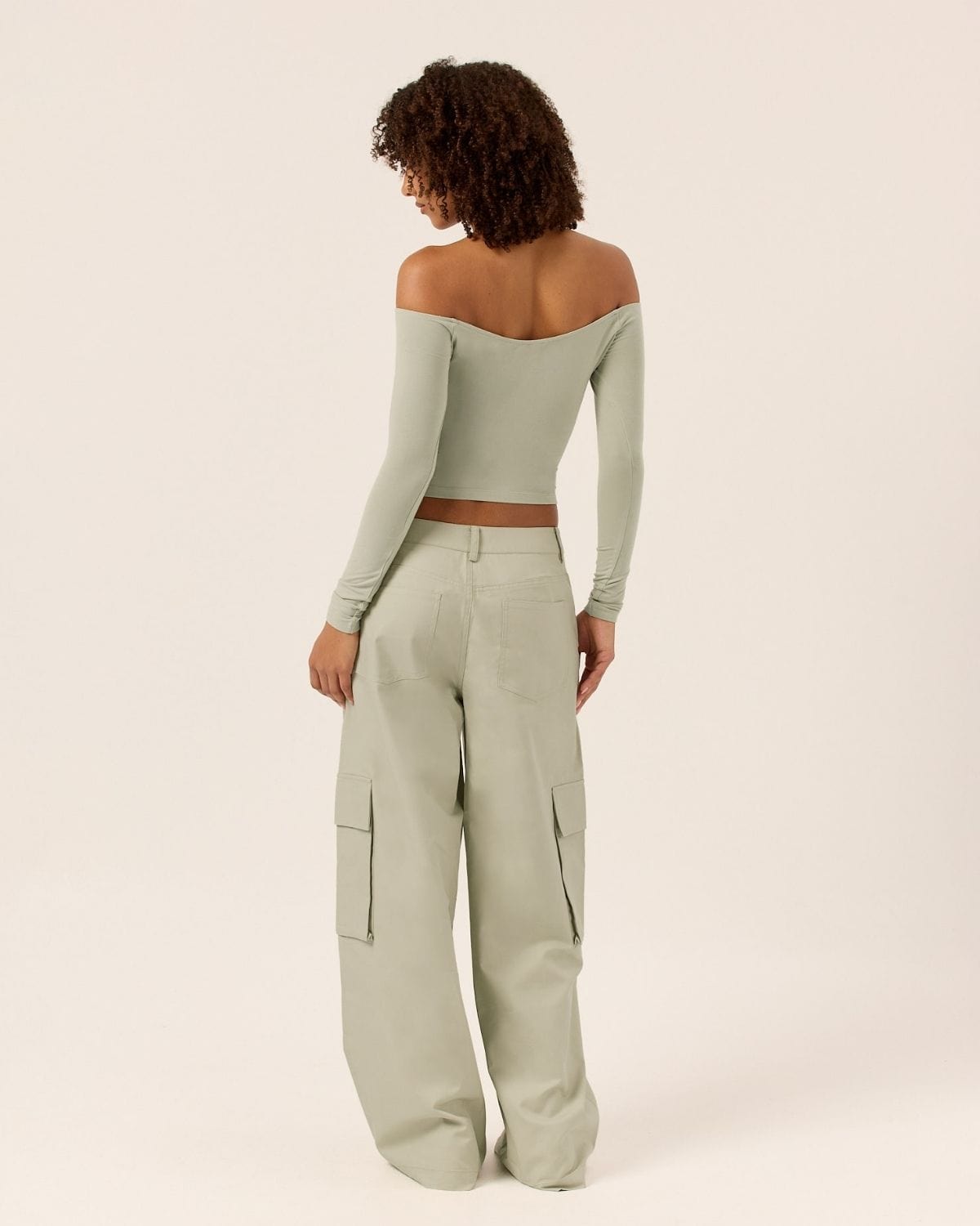 Off Shoulder Leisure Top | Sage