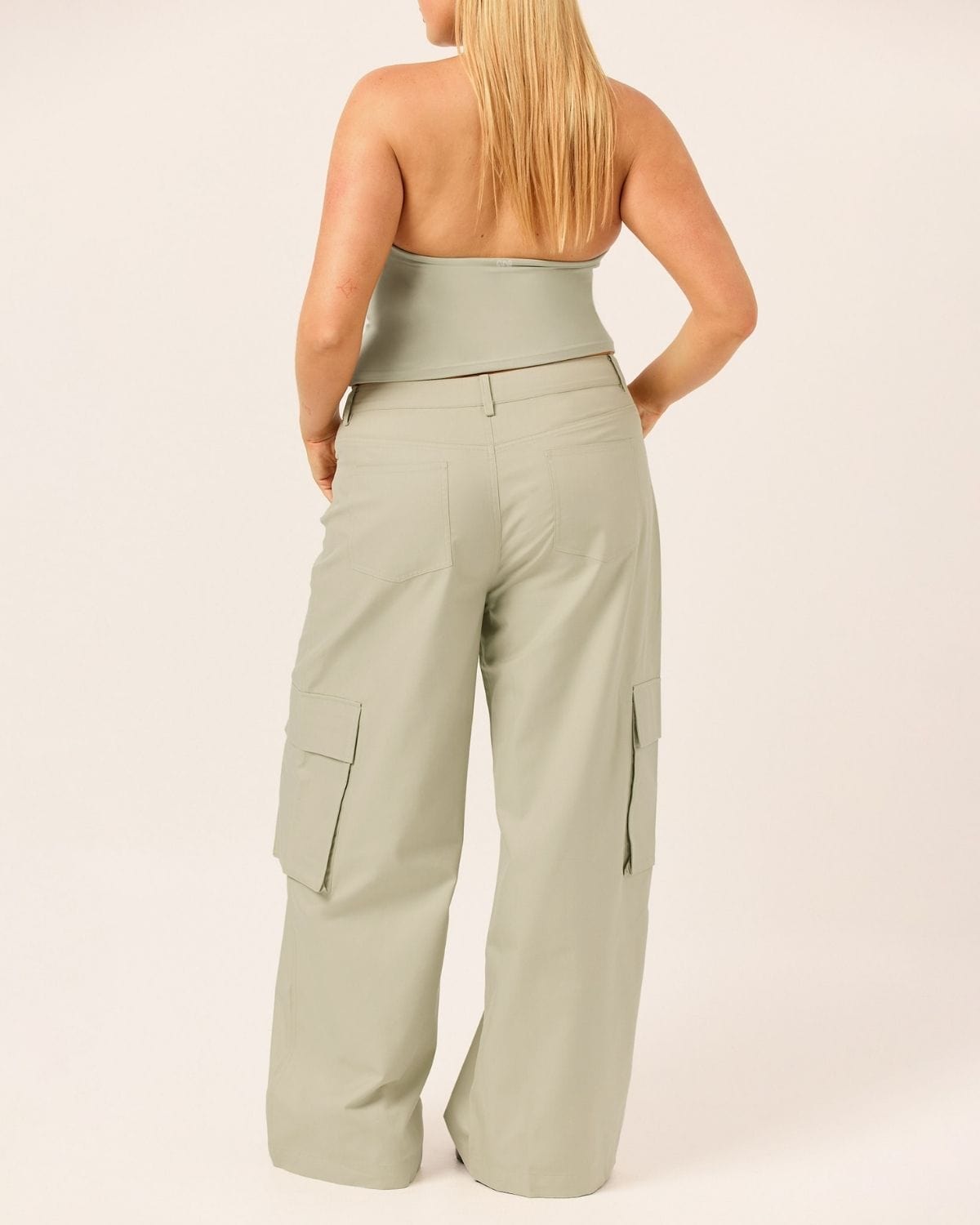 Wide Leg Cargo Pants | Sage