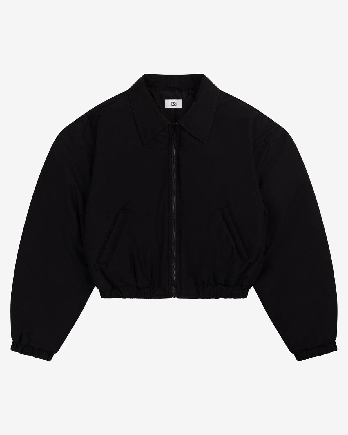 Cropped Oversized Bomber Jacket | Black