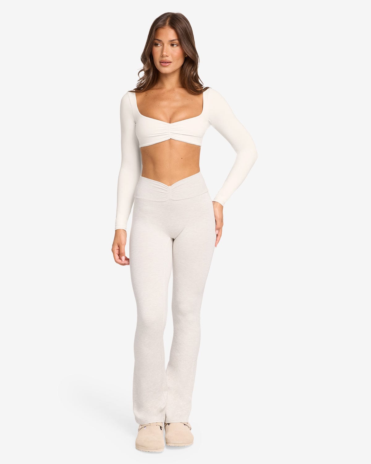 Ruched Yoga Pant | Oat Marl