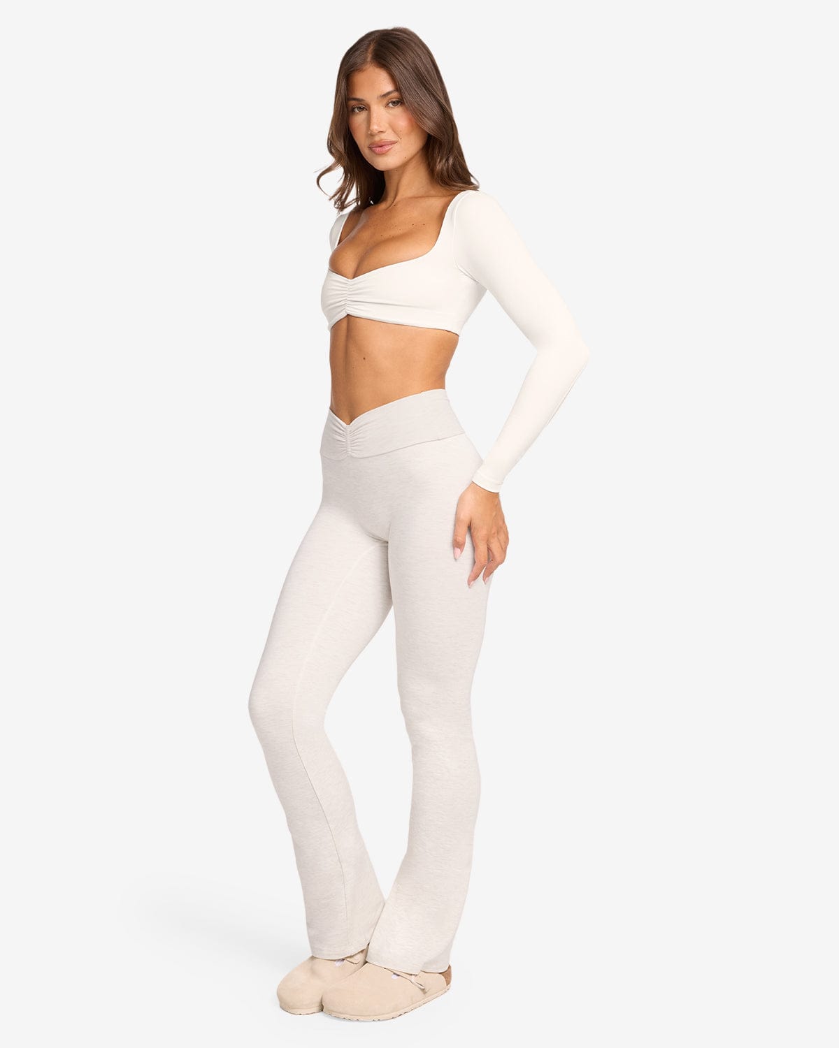 Ruched Yoga Pant | Oat Marl