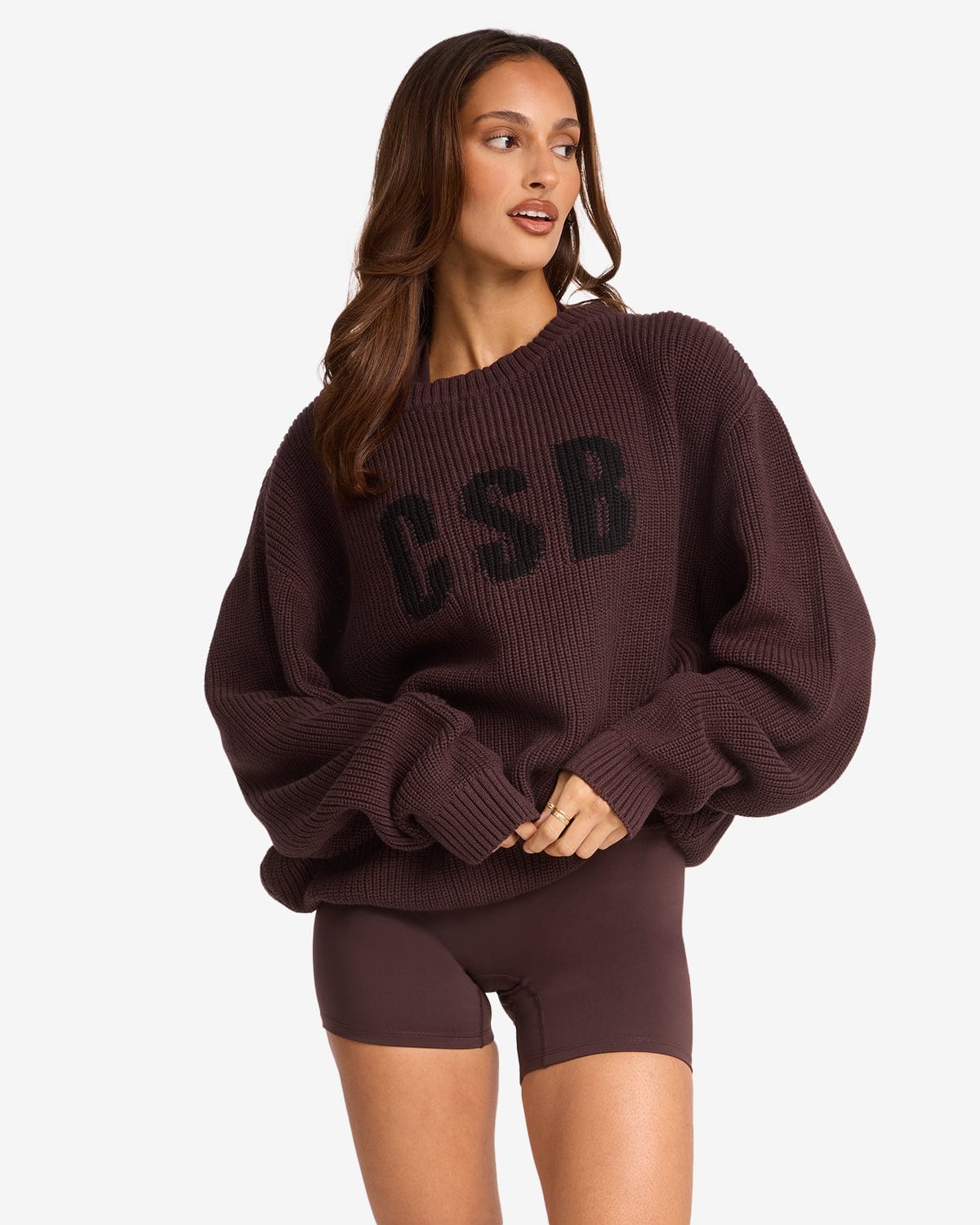 Off Shoulder Knit Sweater | Espresso