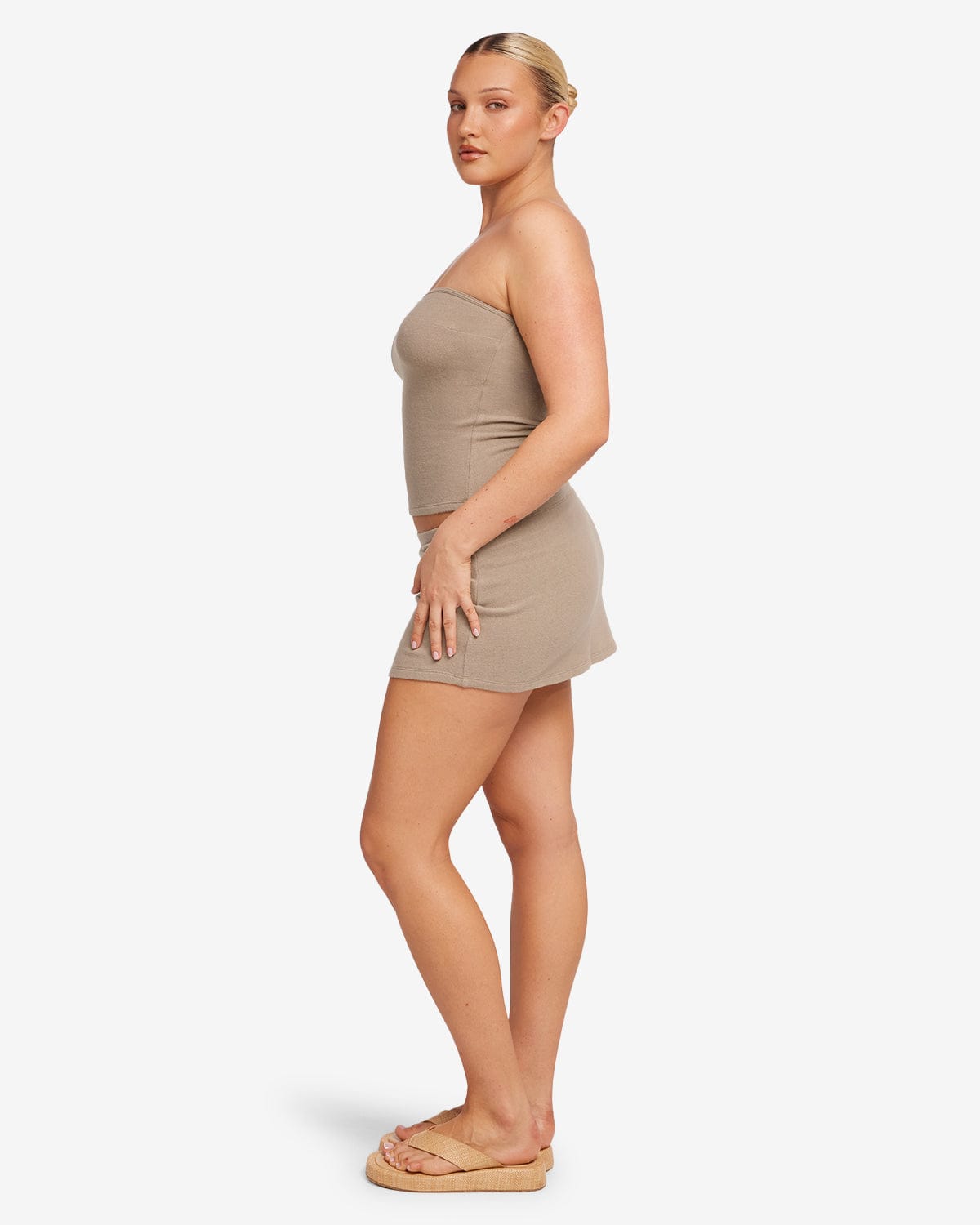 Terry Mini Skirt | Almond