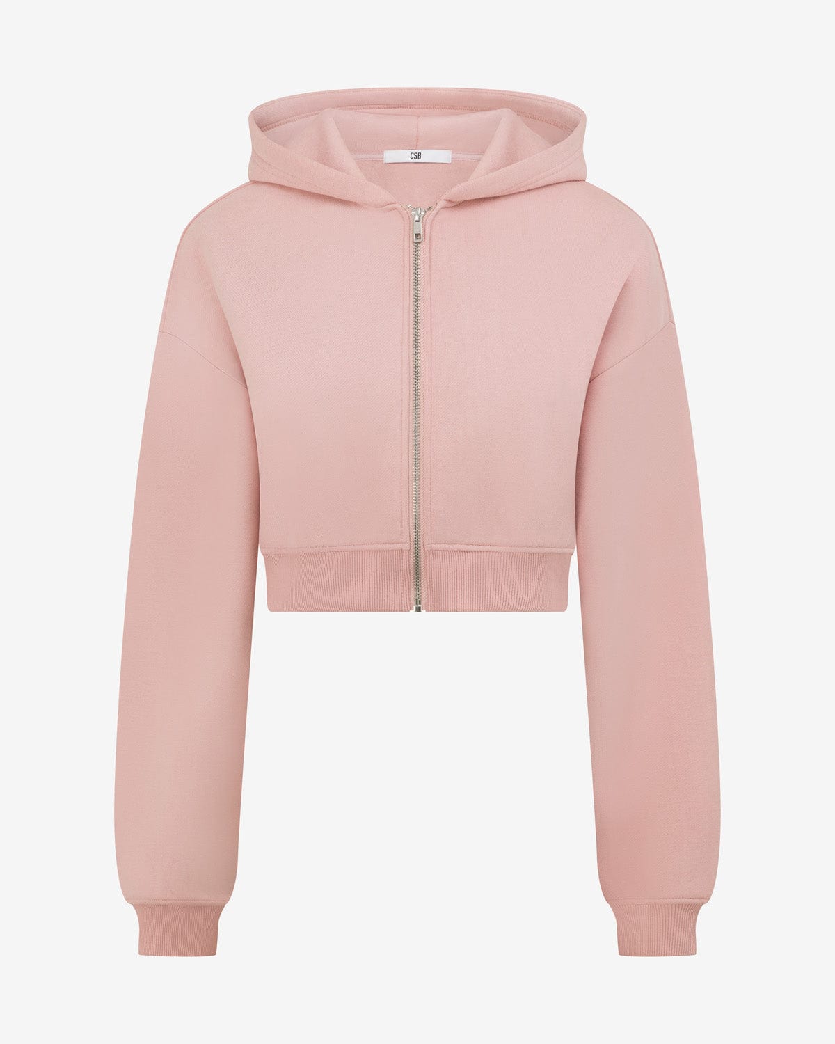 Cropped Zip Hoodie | Dusty Pink