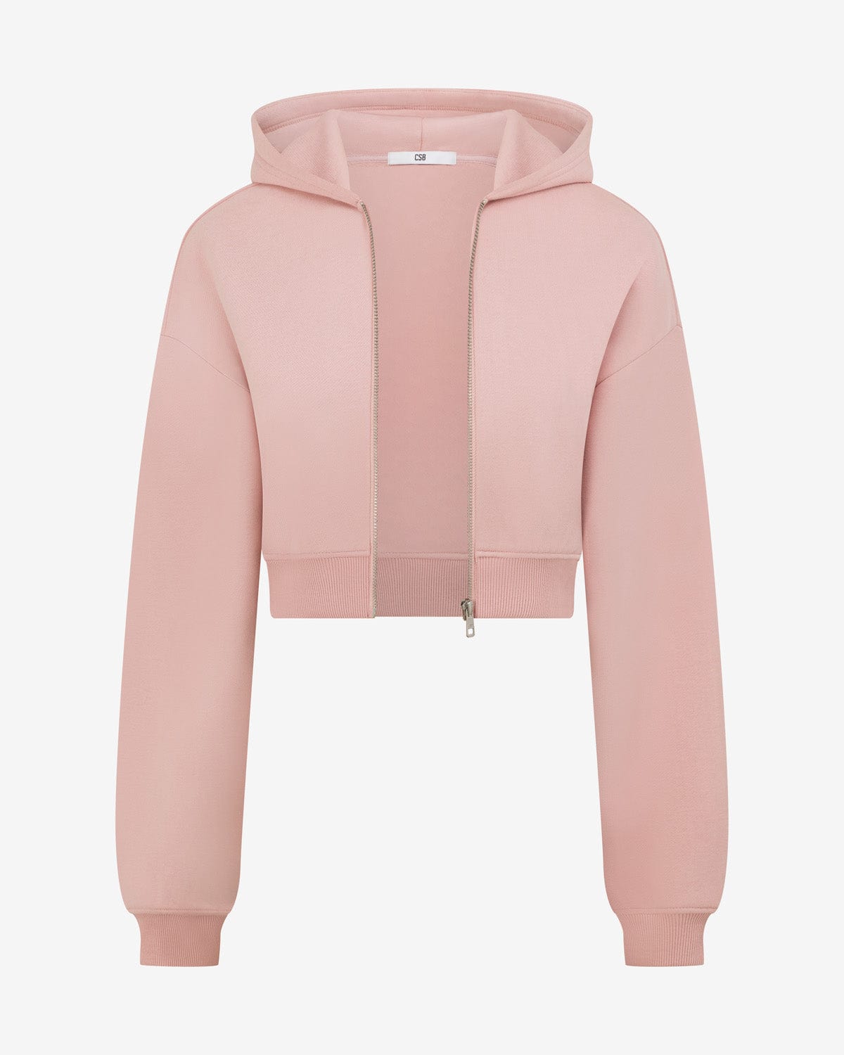 Cropped Zip Hoodie | Dusty Pink