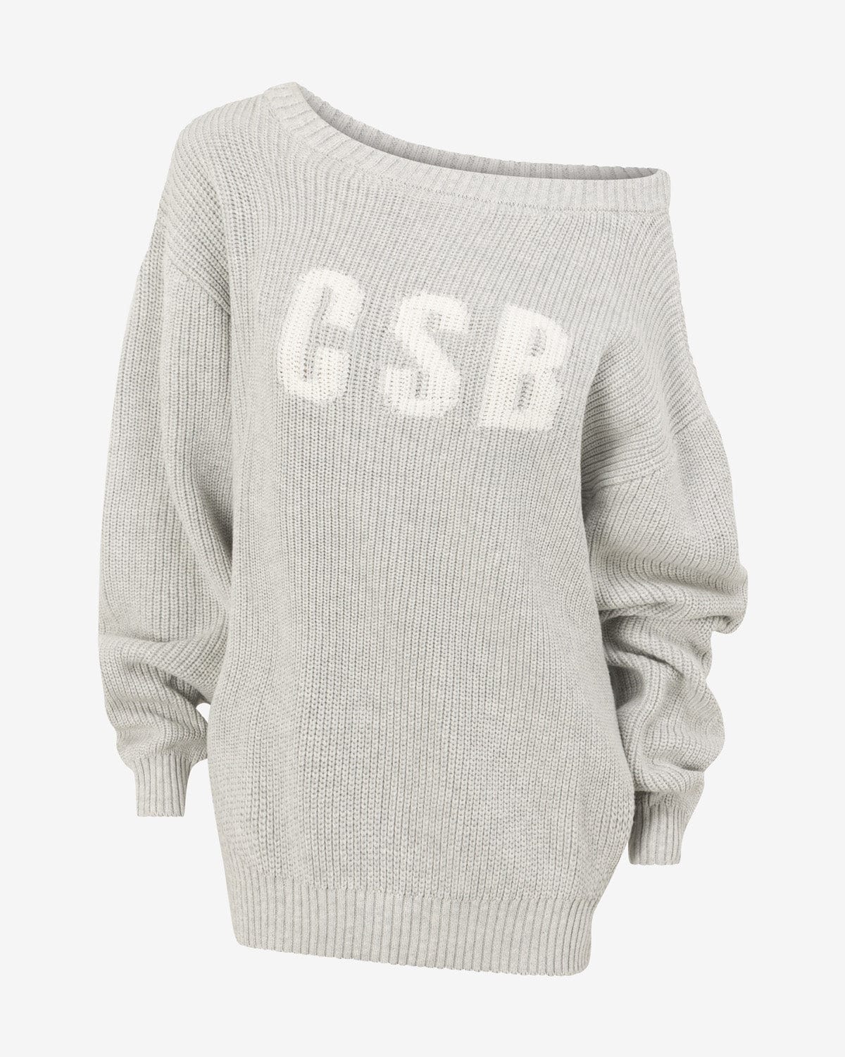 Off Shoulder Knit Sweater | Snow Marl