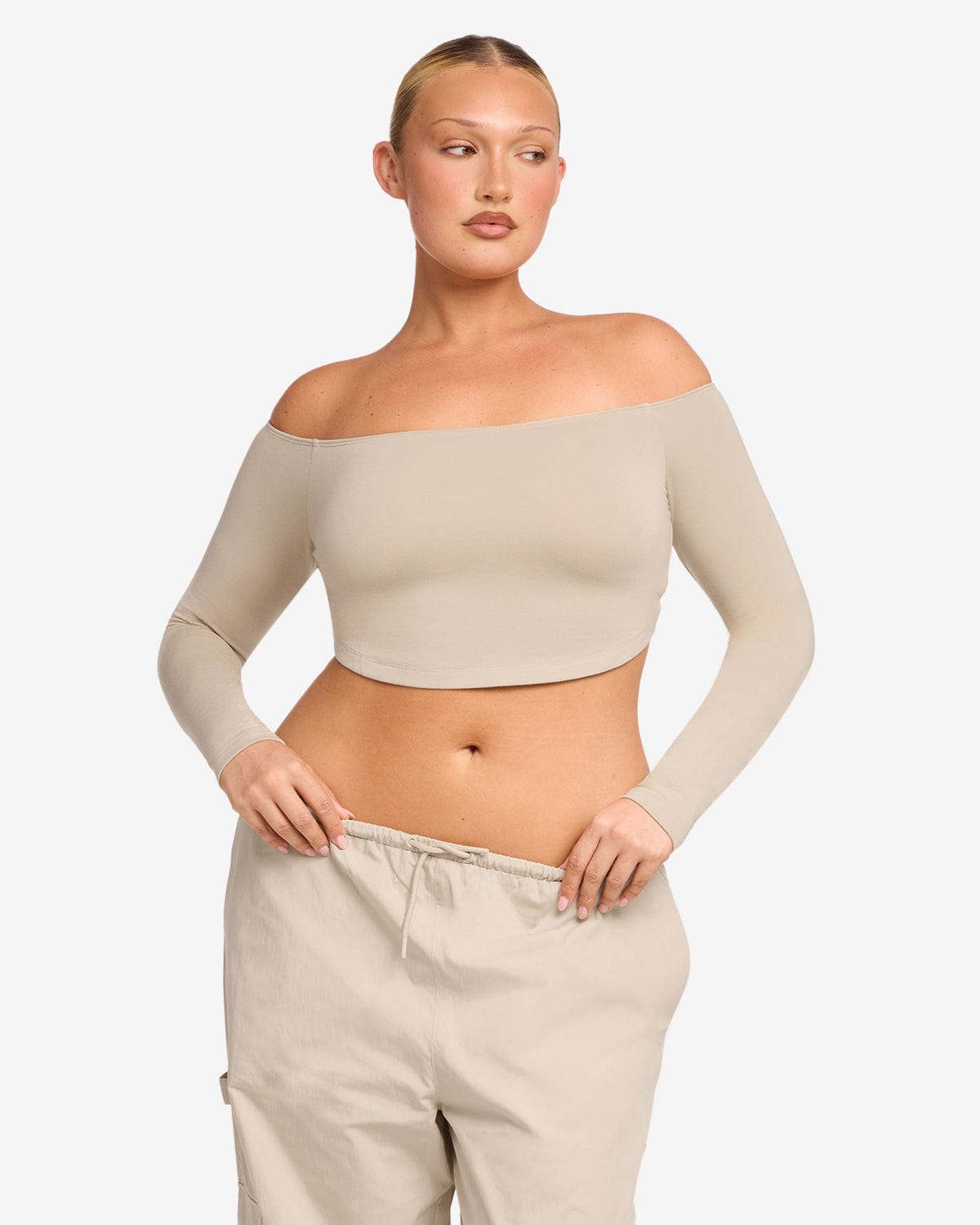 Open Back Long Sleeve Top | Fawn