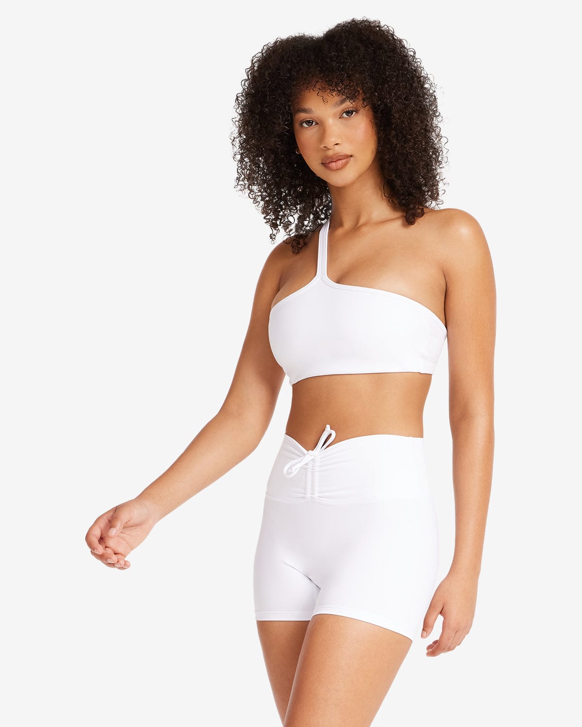 IM Serenity Strappy One Shoulder Crop | White