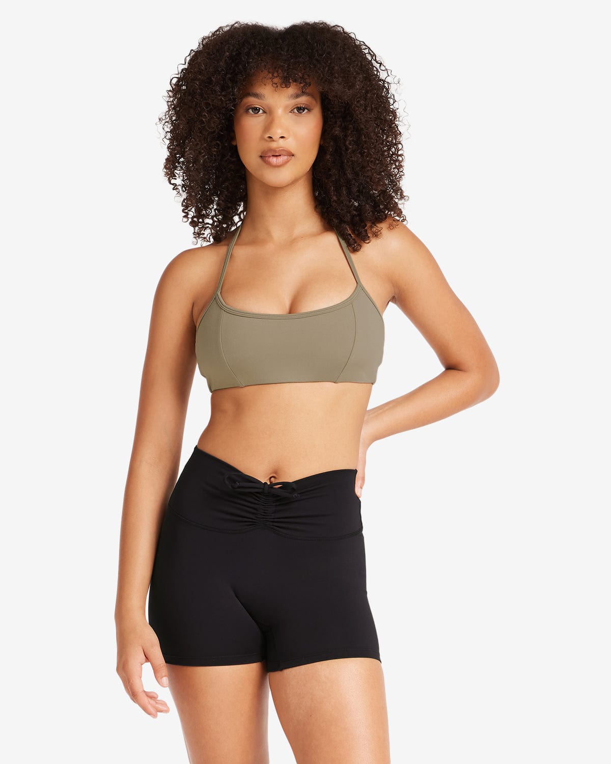 Serenity Contour Halter Crop | Vintage Khaki