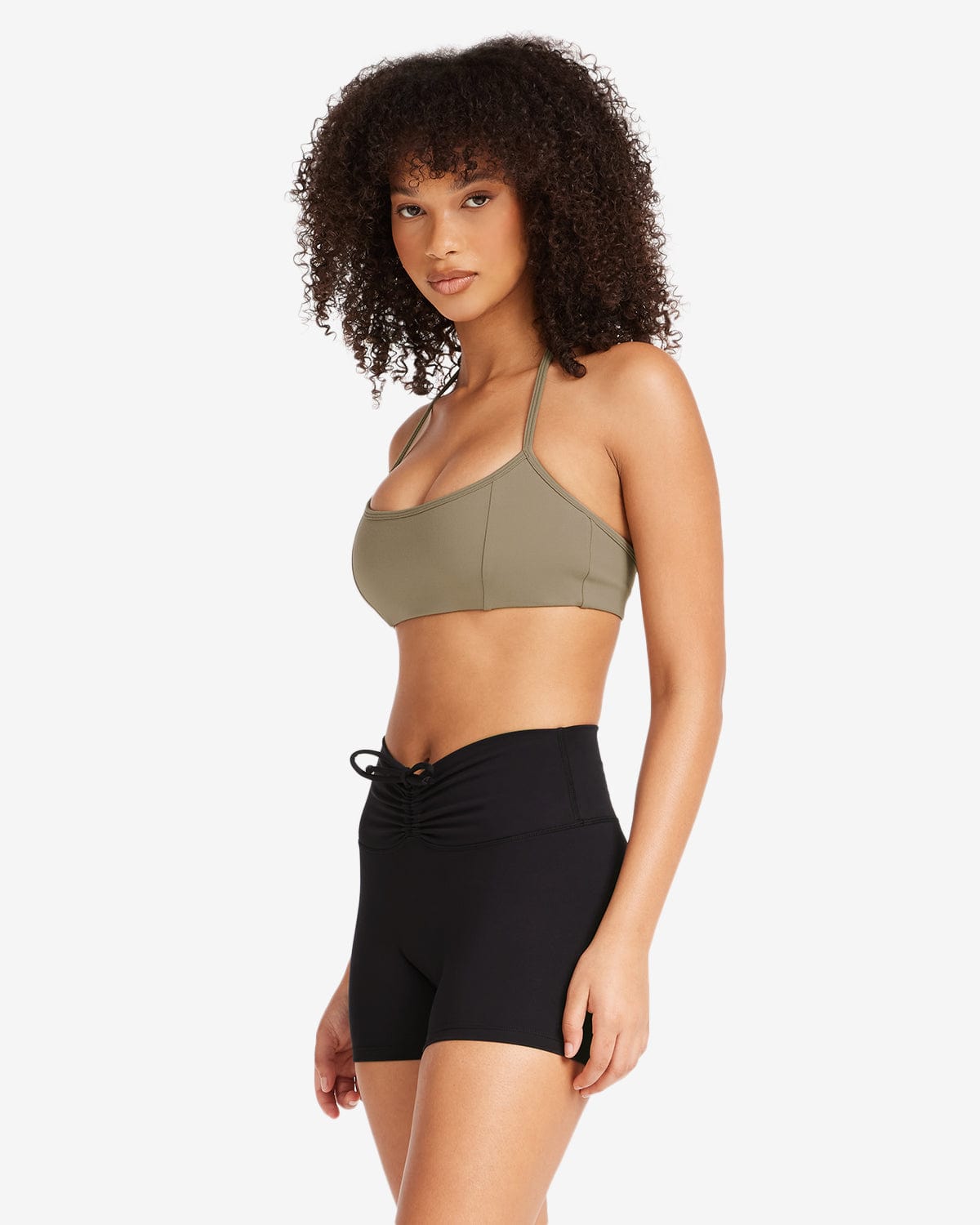 Serenity Contour Halter Crop | Vintage Khaki