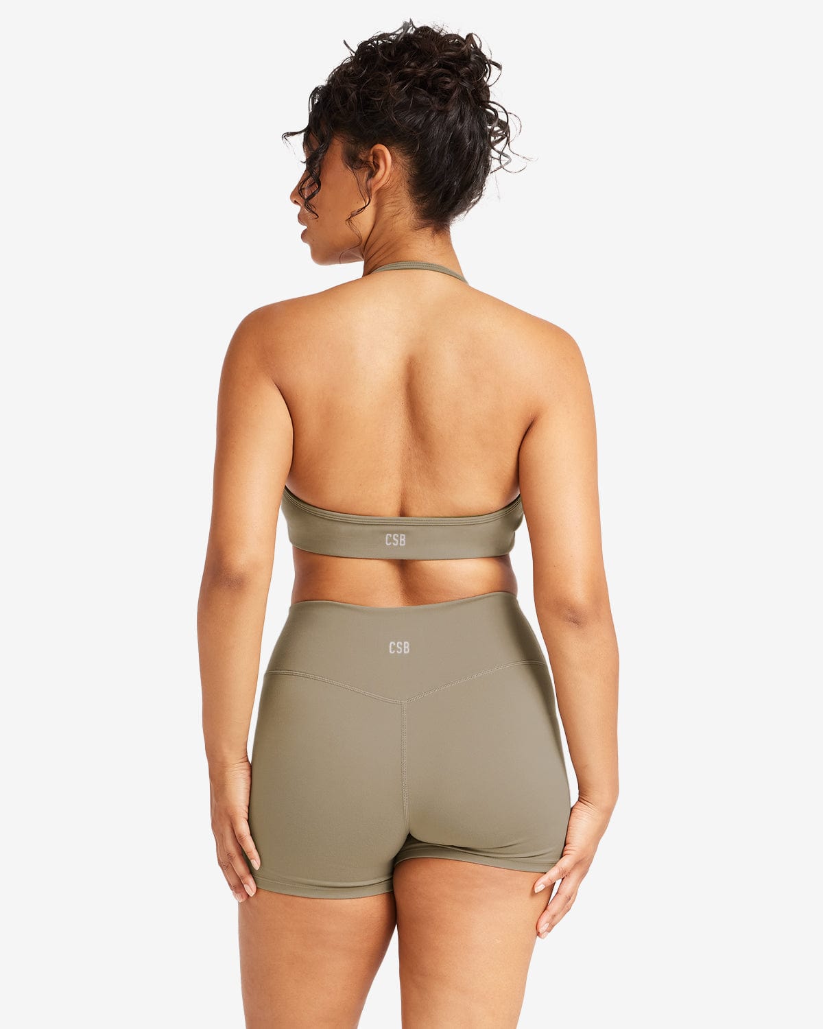 Serenity Contour Halter Crop | Vintage Khaki