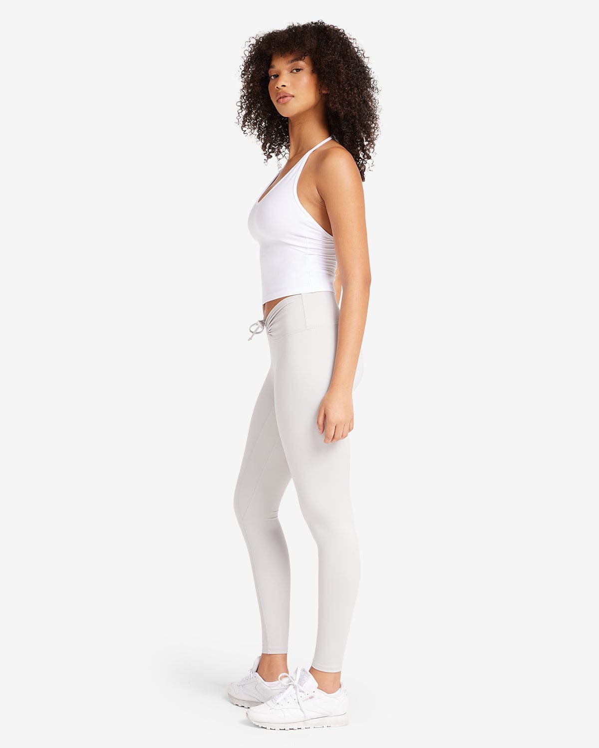 Serenity Drawstring Scrunch Leggings | Light Grey
