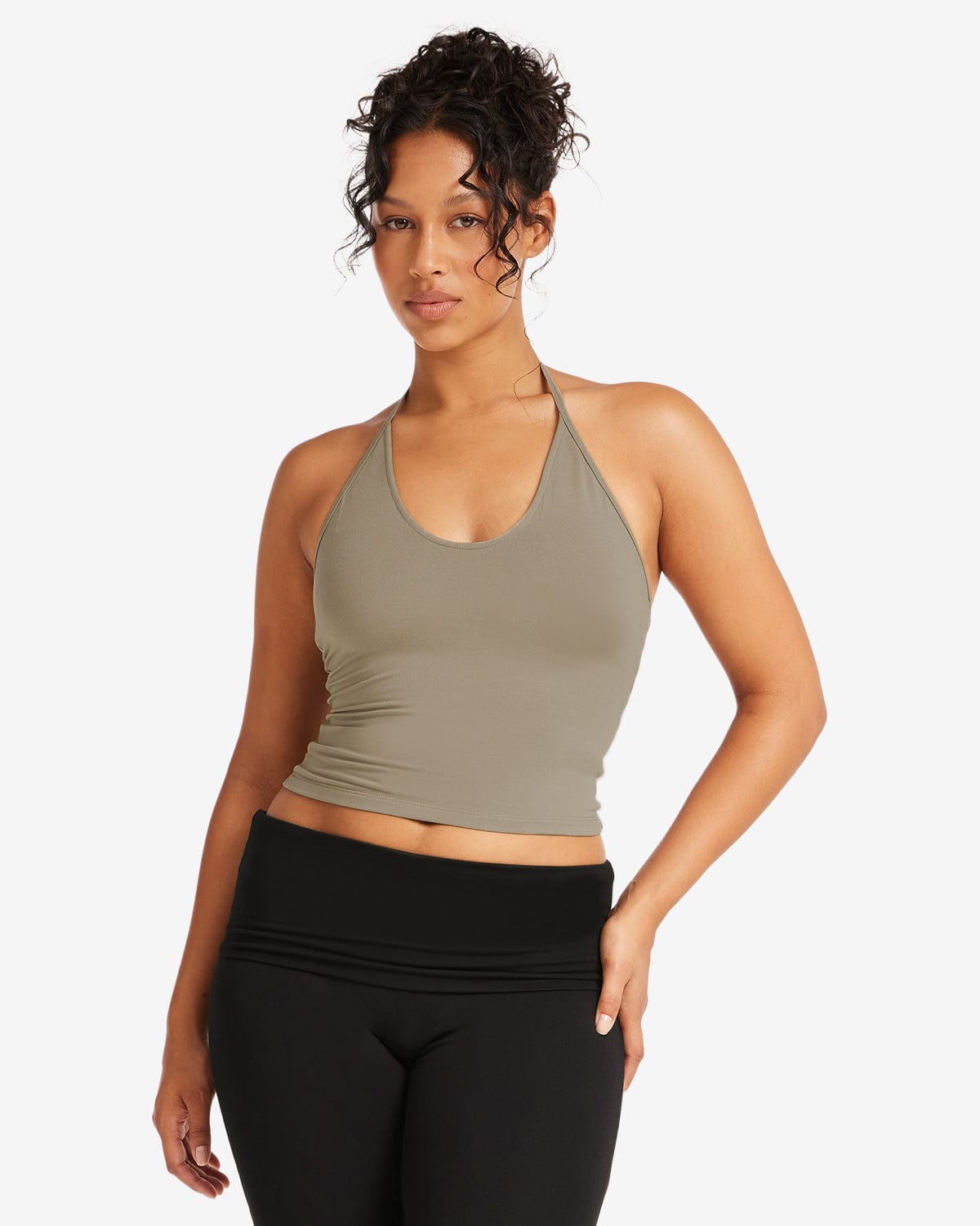 IM Halter Tie Tank | Vintage Khaki