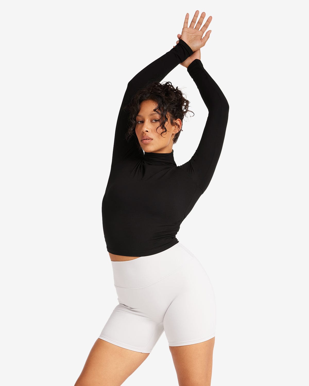 Long Sleeve Turtle Neck Top | Black