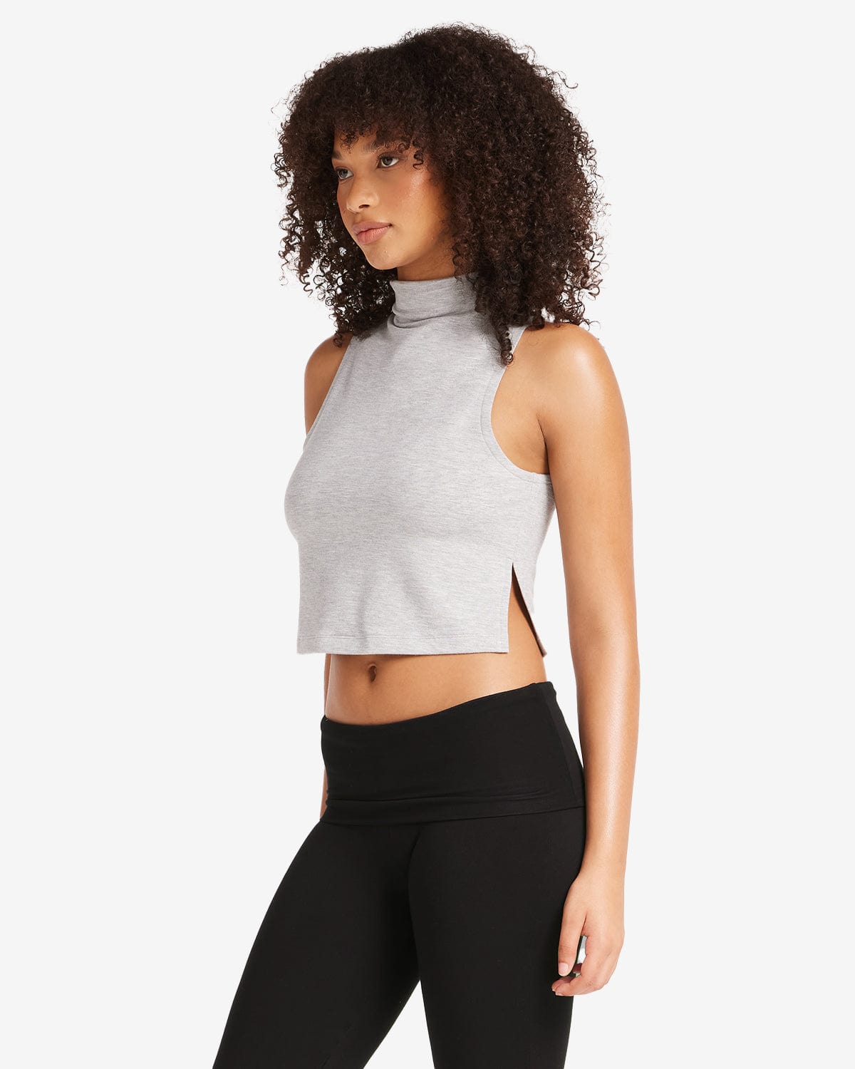Turtle Neck Tank | Light Grey