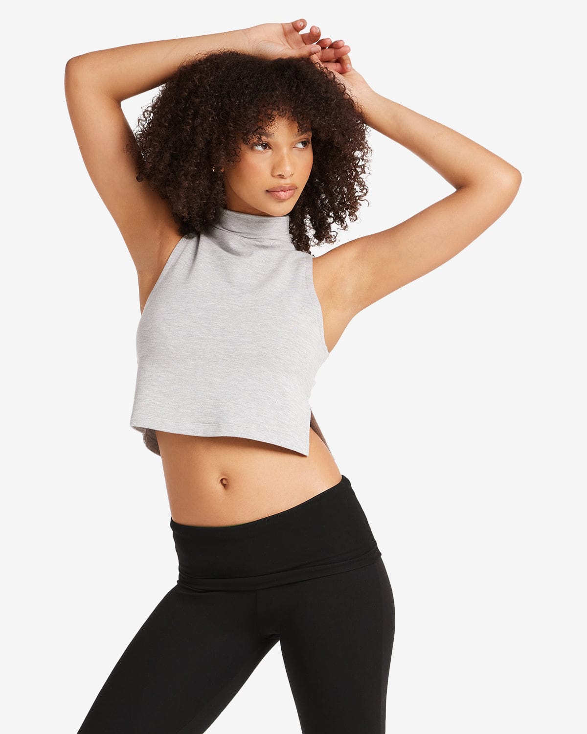 Turtle Neck Tank | Light Grey