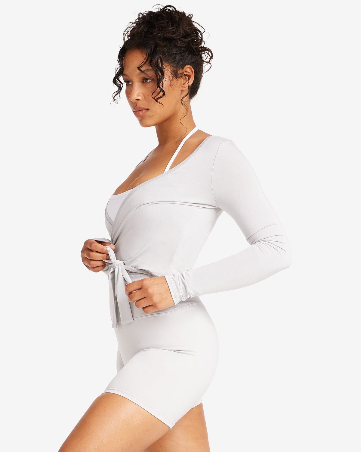 IM Ballet Wrap Top | Light Grey