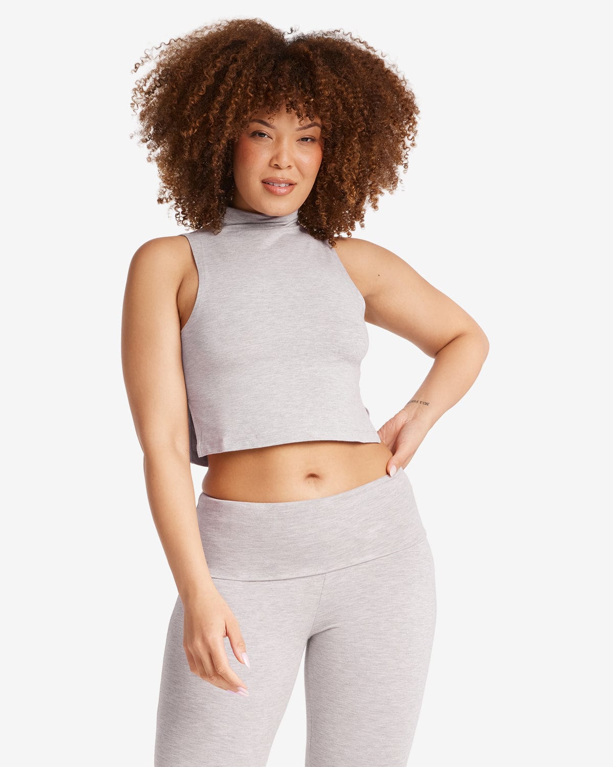 Turtle Neck Tank | Light Grey