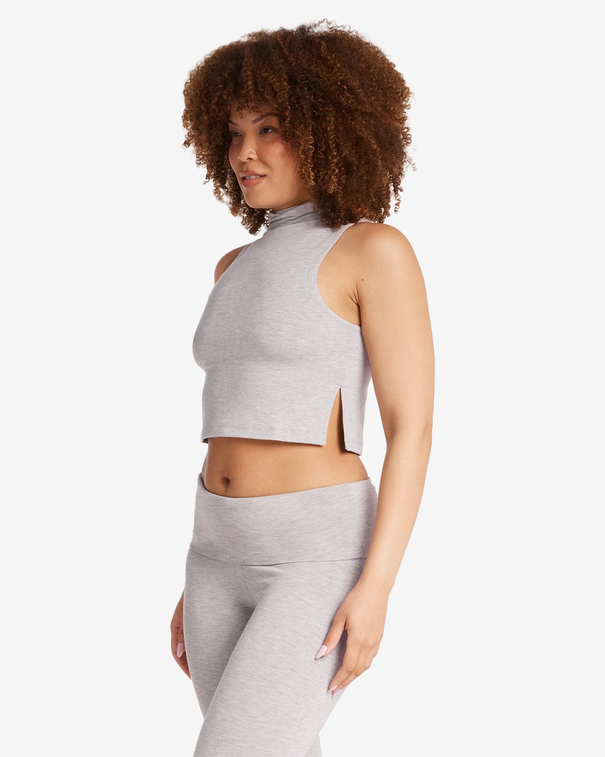 Turtle Neck Tank | Light Grey