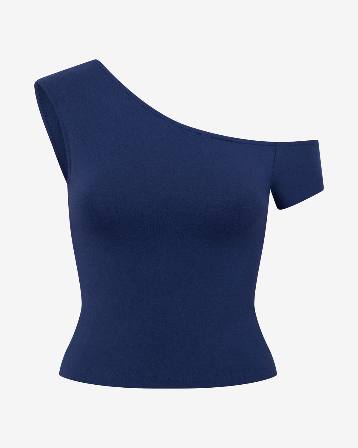 One Shoulder Capped Sleeve Top | Navy