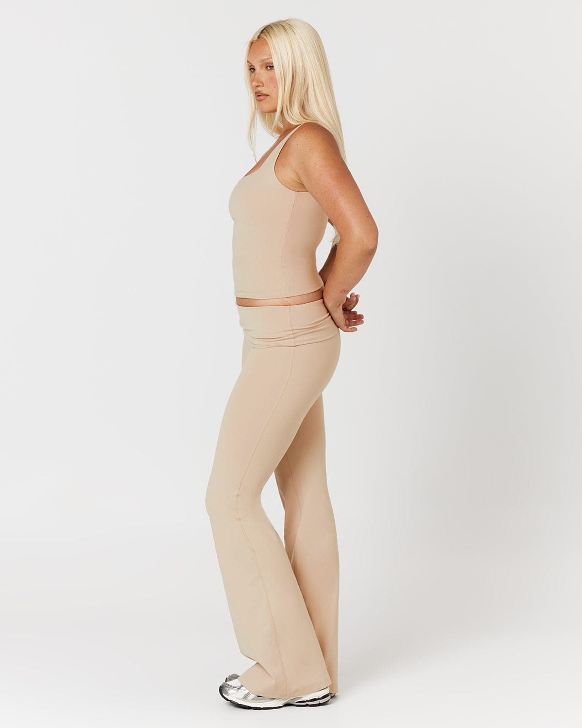 Form Invisible Scrunch Flare Fold Over Leggings | Fawn