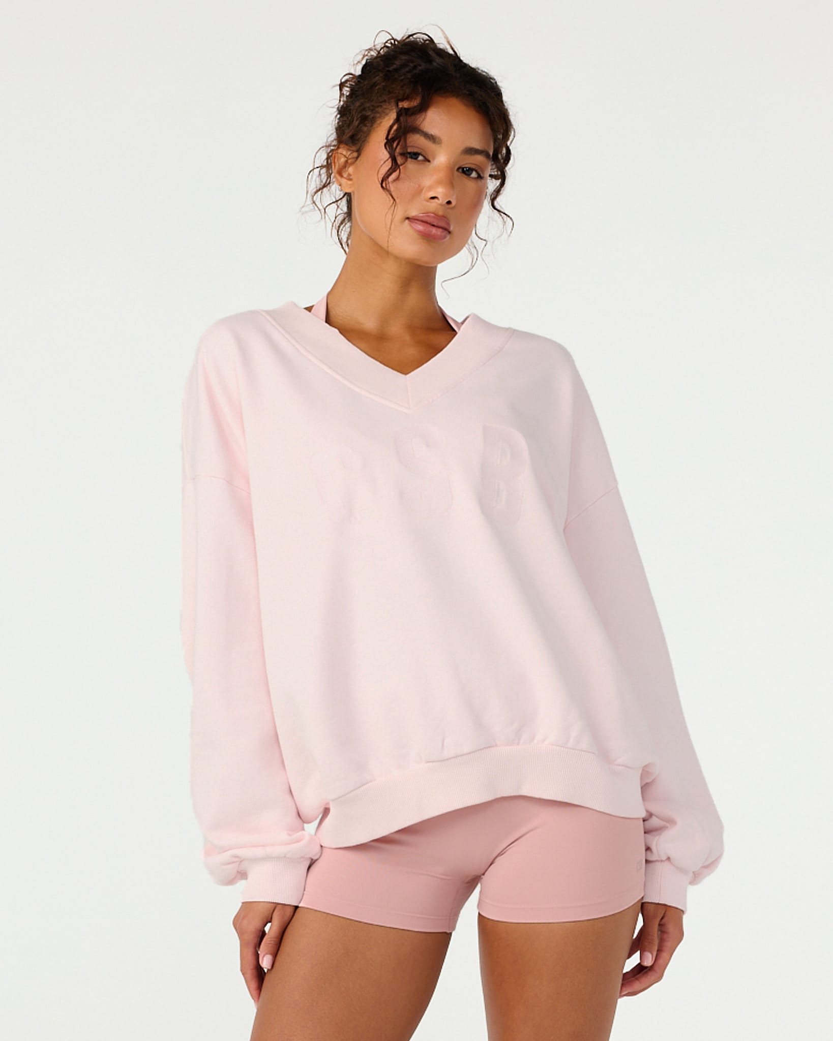 CSB V Neck Sweat | Baby Pink