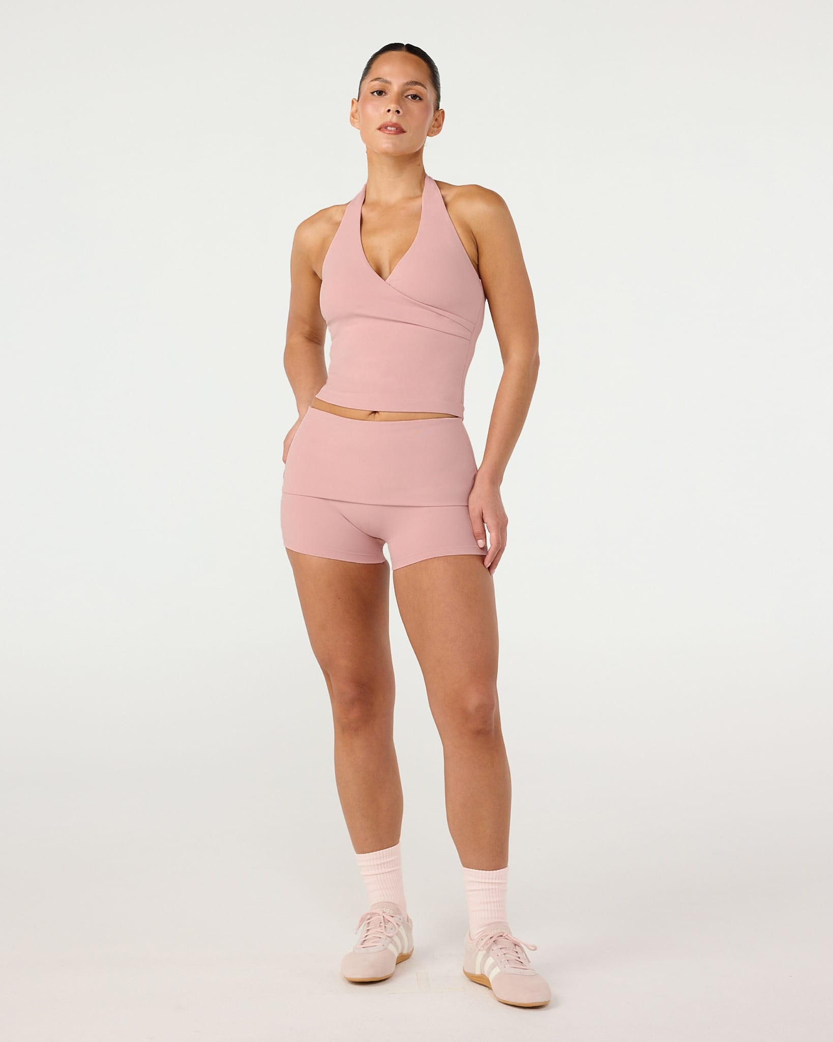 Form Invisible Scrunch Fold Over Shorts 3" | Dusty Pink