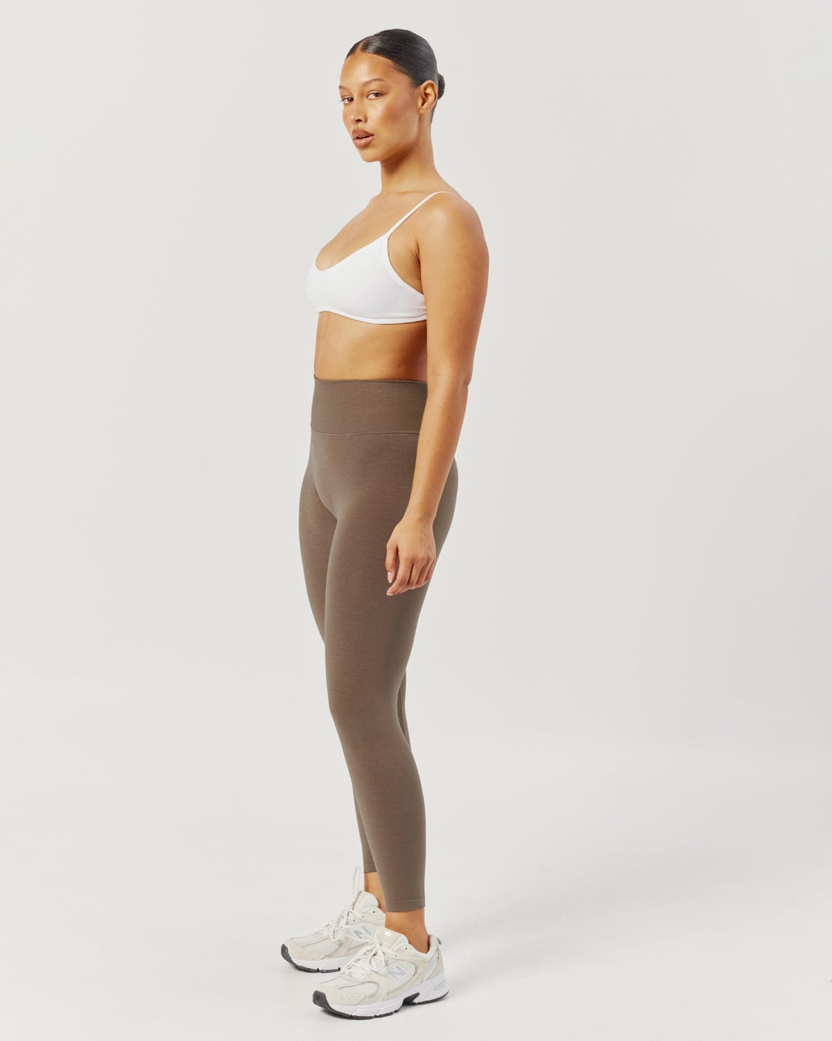 Seamless V Neck Crop | White