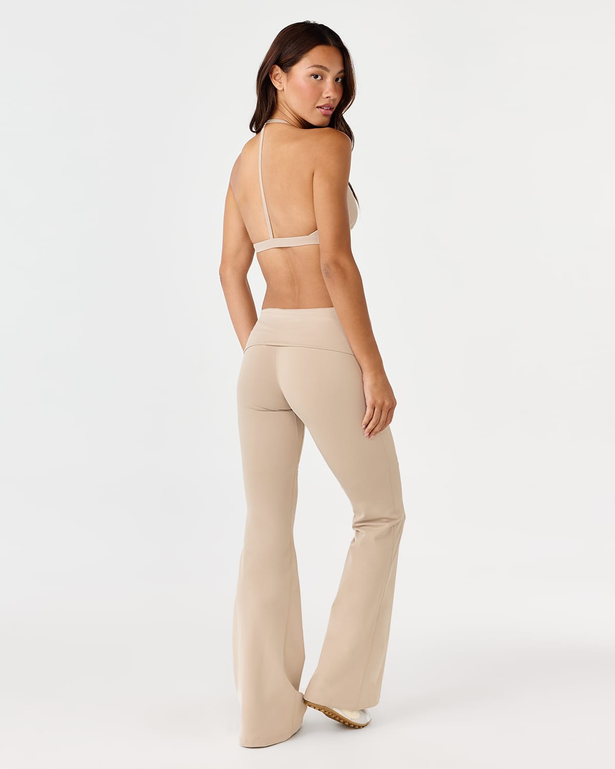 Form Invisible Scrunch Flare Fold Over Leggings | Fawn