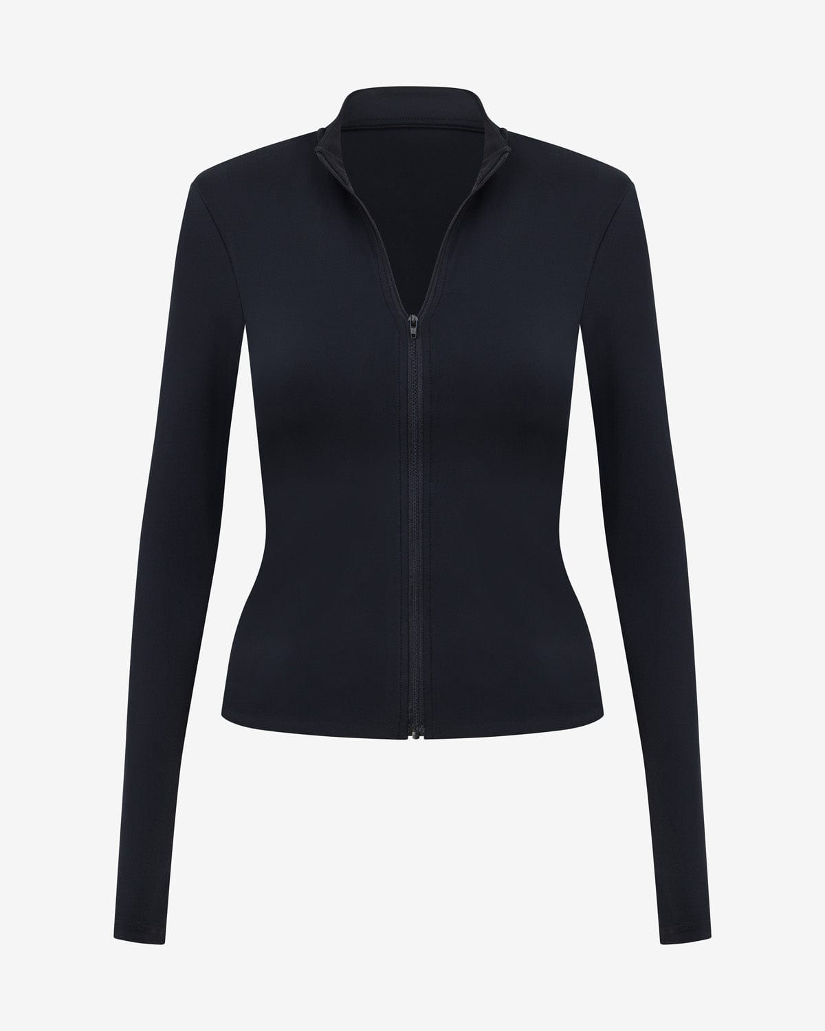 Serenity Longline Zip Up Jacket | Black