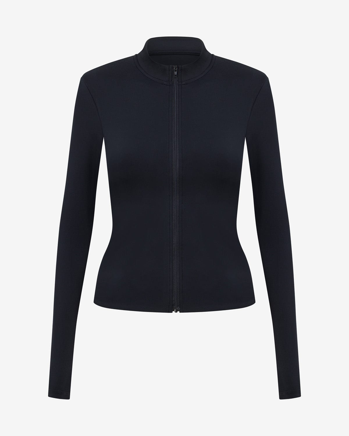 Serenity Longline Zip Up Jacket | Black