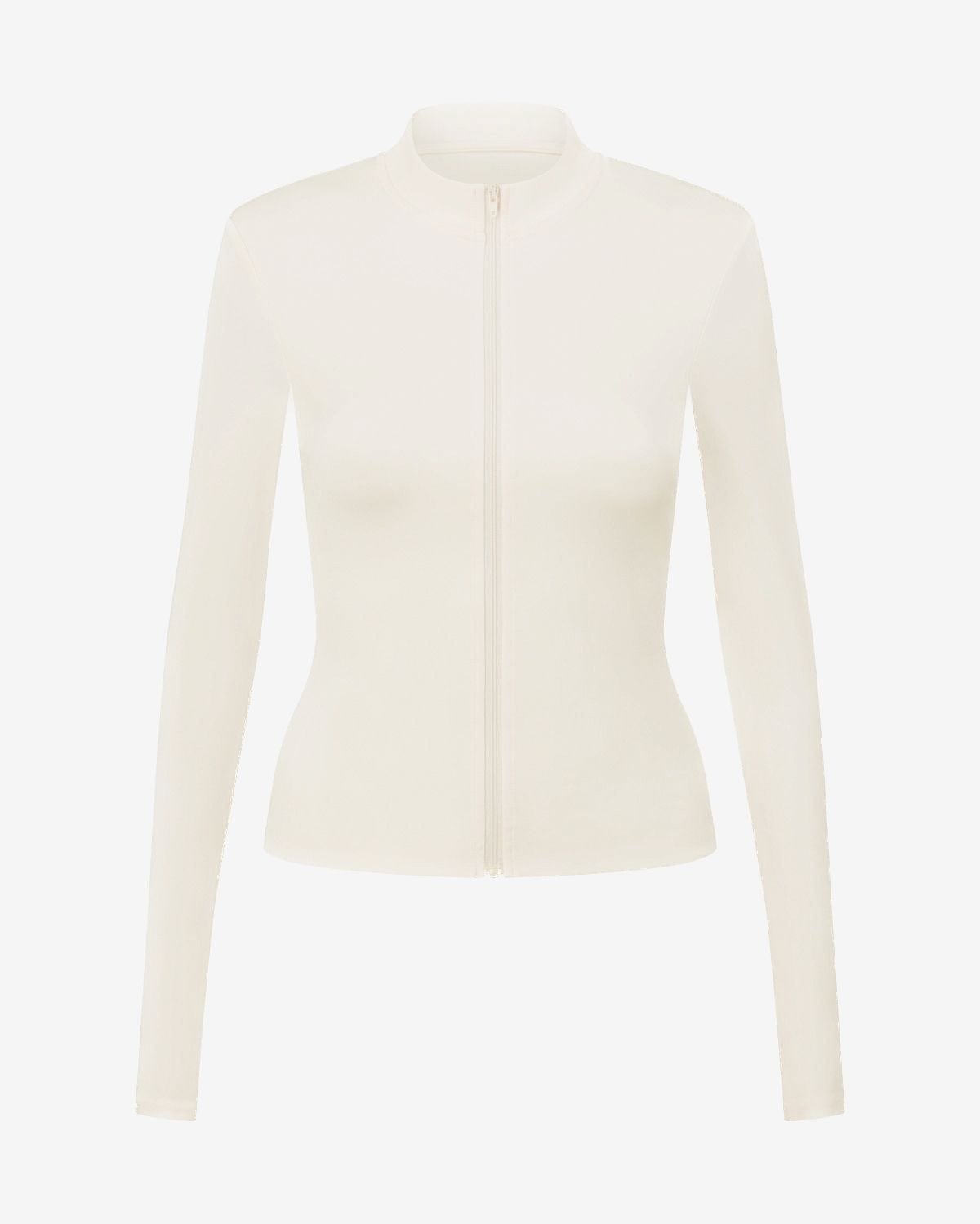 Serenity Longline Zip Up Jacket | Vanilla