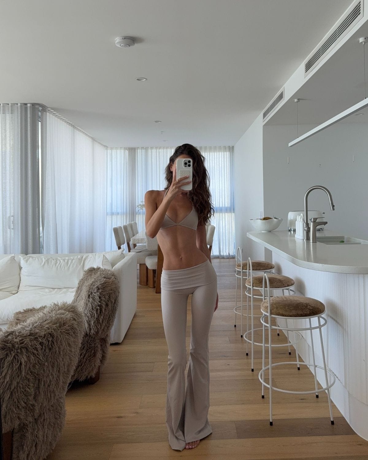 Form Invisible Scrunch Flare Fold Over Leggings | Fawn