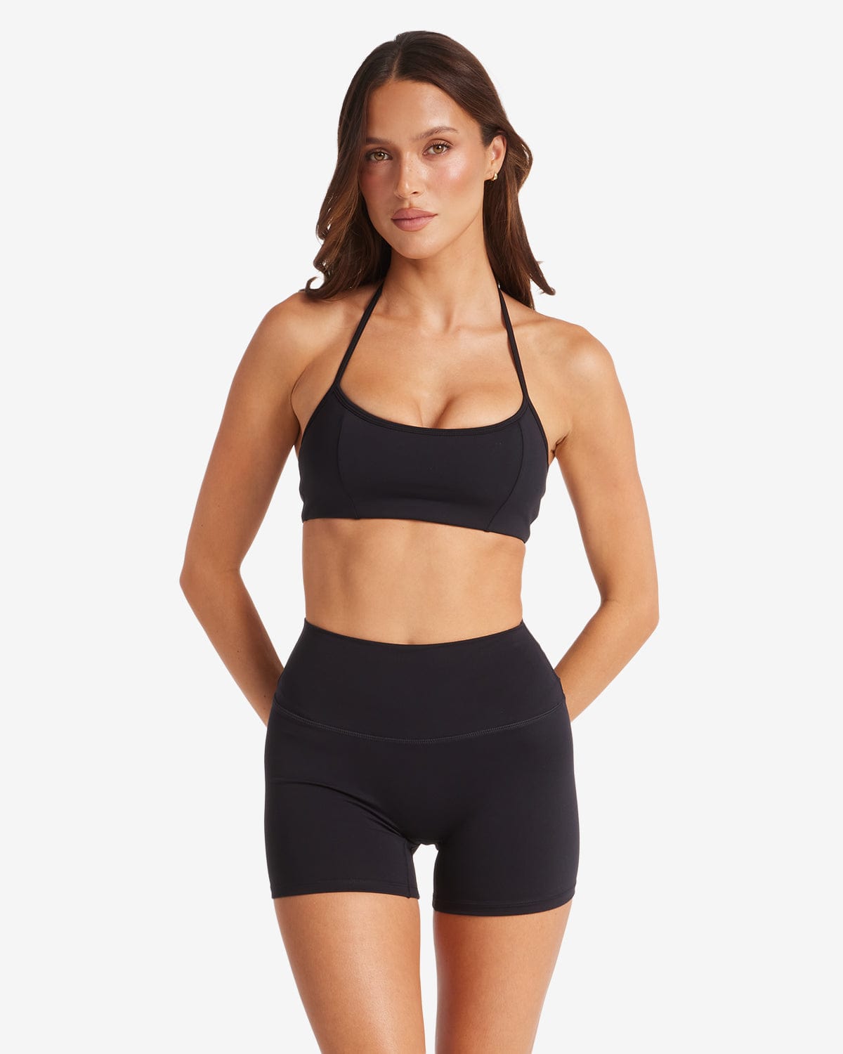 Serenity Contour Halter Crop | Black