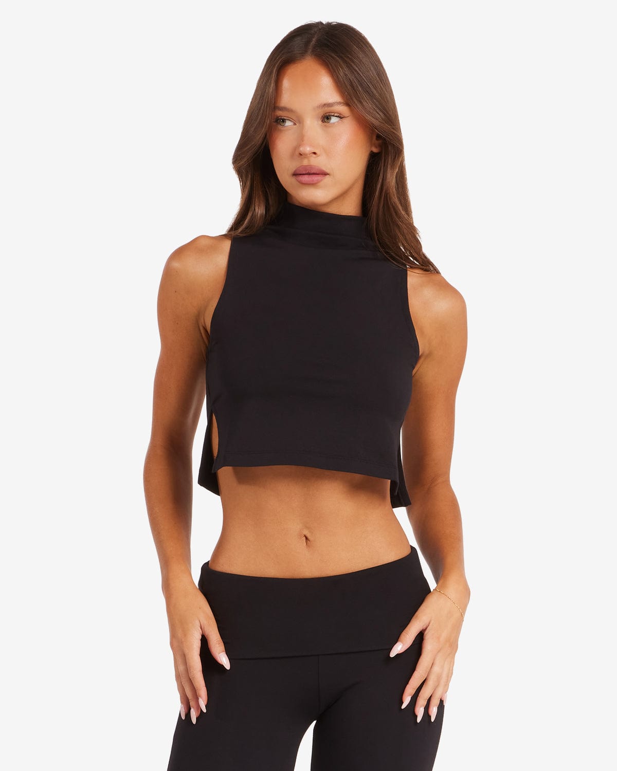 Turtle Neck Tank | Black
