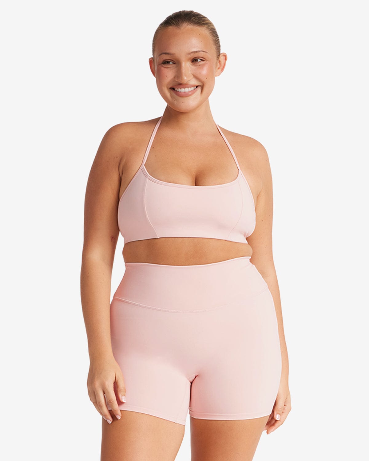 Serenity Contour Halter Crop | Blush