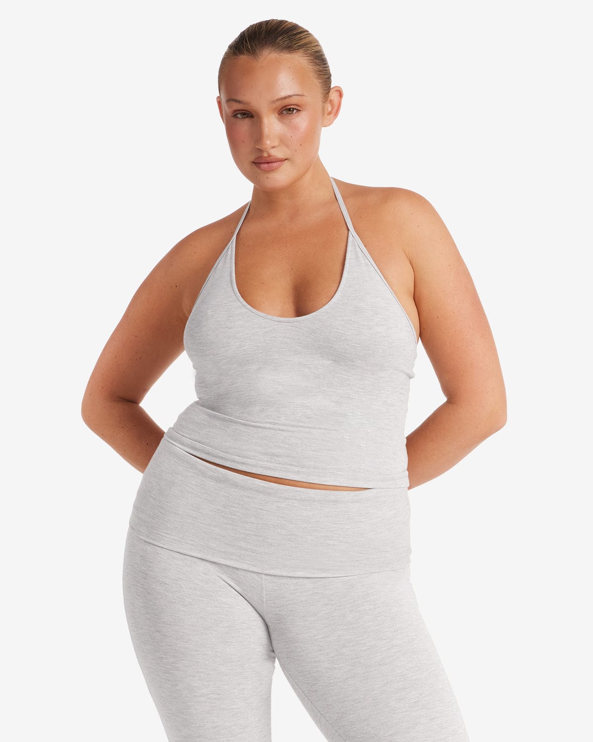 Halter Tie Tank | Light Grey
